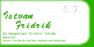 istvan fridrik business card