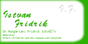 istvan fridrik business card